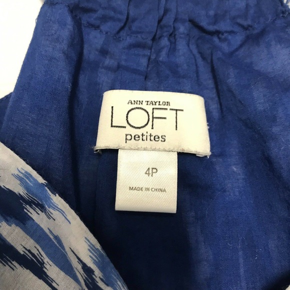Ann Taylor LOFT‎ Sz 4P Petite Blue Light Gray Dress - Picture 3 of 8
